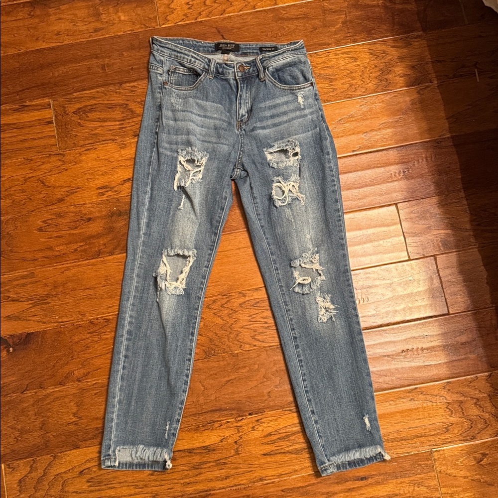 Judy Blue Distressed Girlfriend Fit